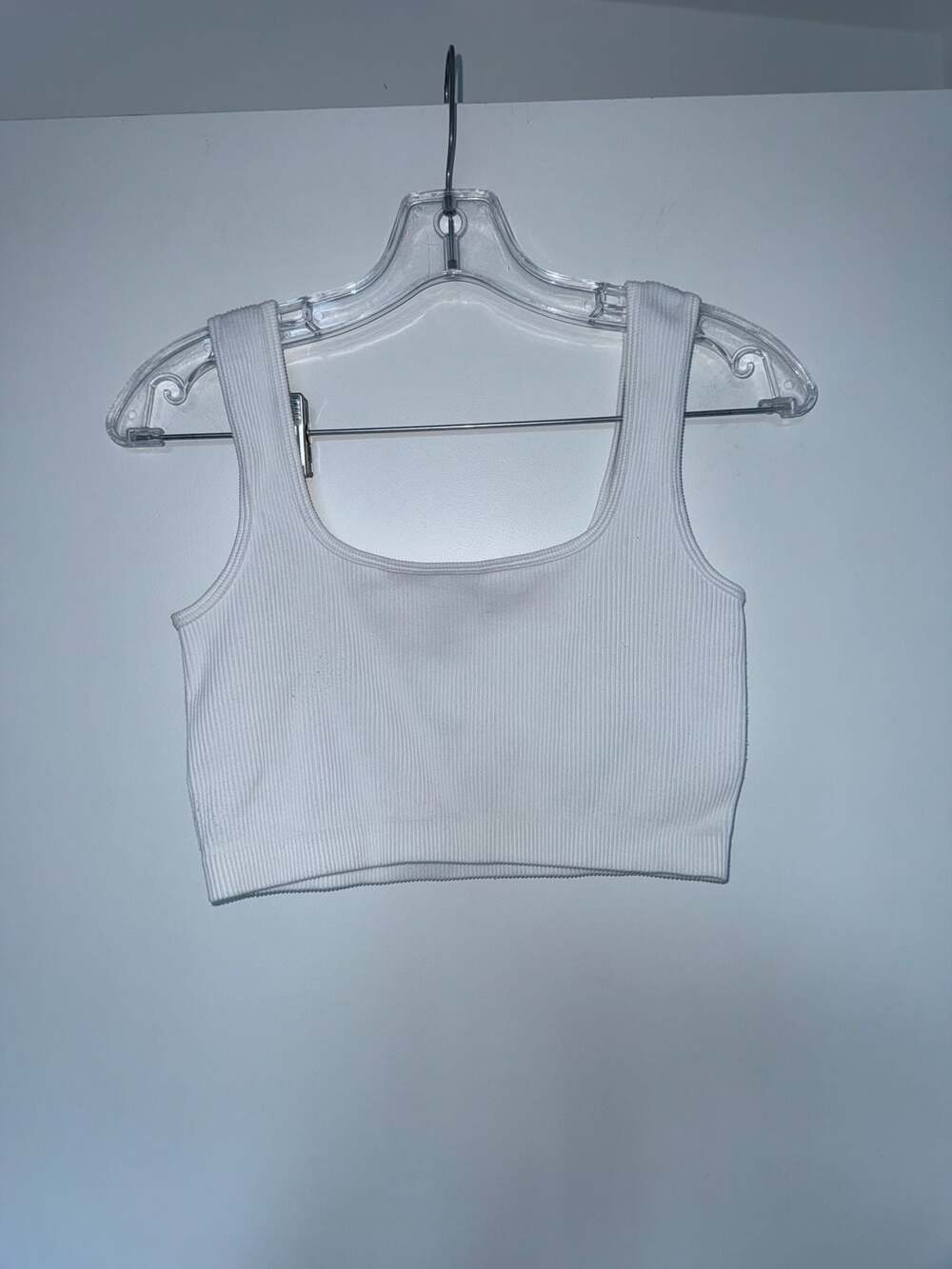 Ambiance Ribbed Square Neck Cropped Tank Top